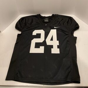 Nike Team Football Jersey #24 Black White Mesh Adult Large Athletic Practice